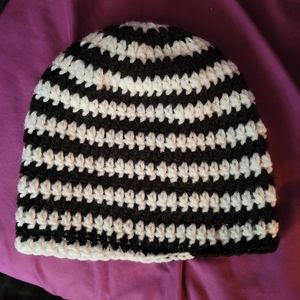 Black and White Spiral Beanie